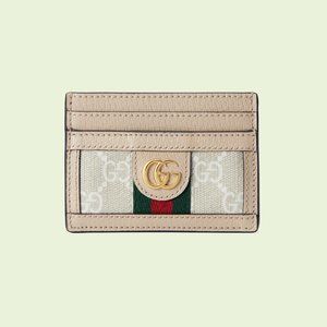 NEW in box Gucci Ophidia GG card case in beige and white Supreme